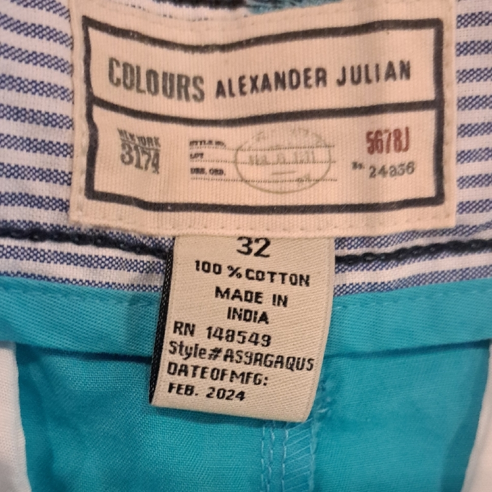 Alexander Julian Blue Flat Front Shorts - Picture 4 of 4